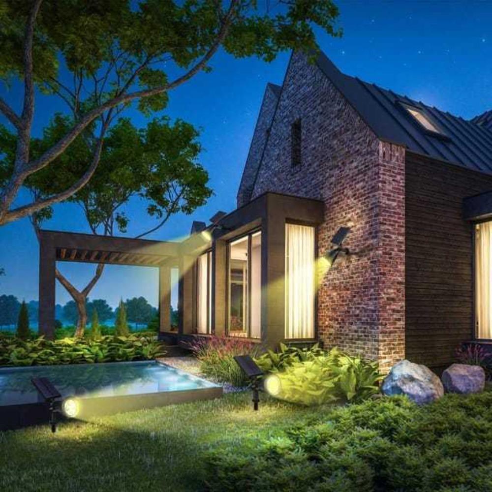 Solar Lights, Outdoor Lawn Lights, 7 Grounding Plugs, LED Garden Solar Spotlights, Decorative Lights, Lawn Landscapes, White/warm/color Lights