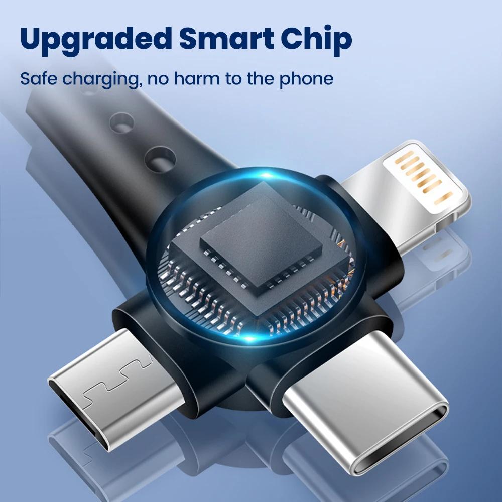 120W 3 in 1 Micro USB Cable Super Fast Charging For iPhone 16/15/14/13/12 Samsung S24 S23 Xiaomi USB Type-C Charger Cable Cord