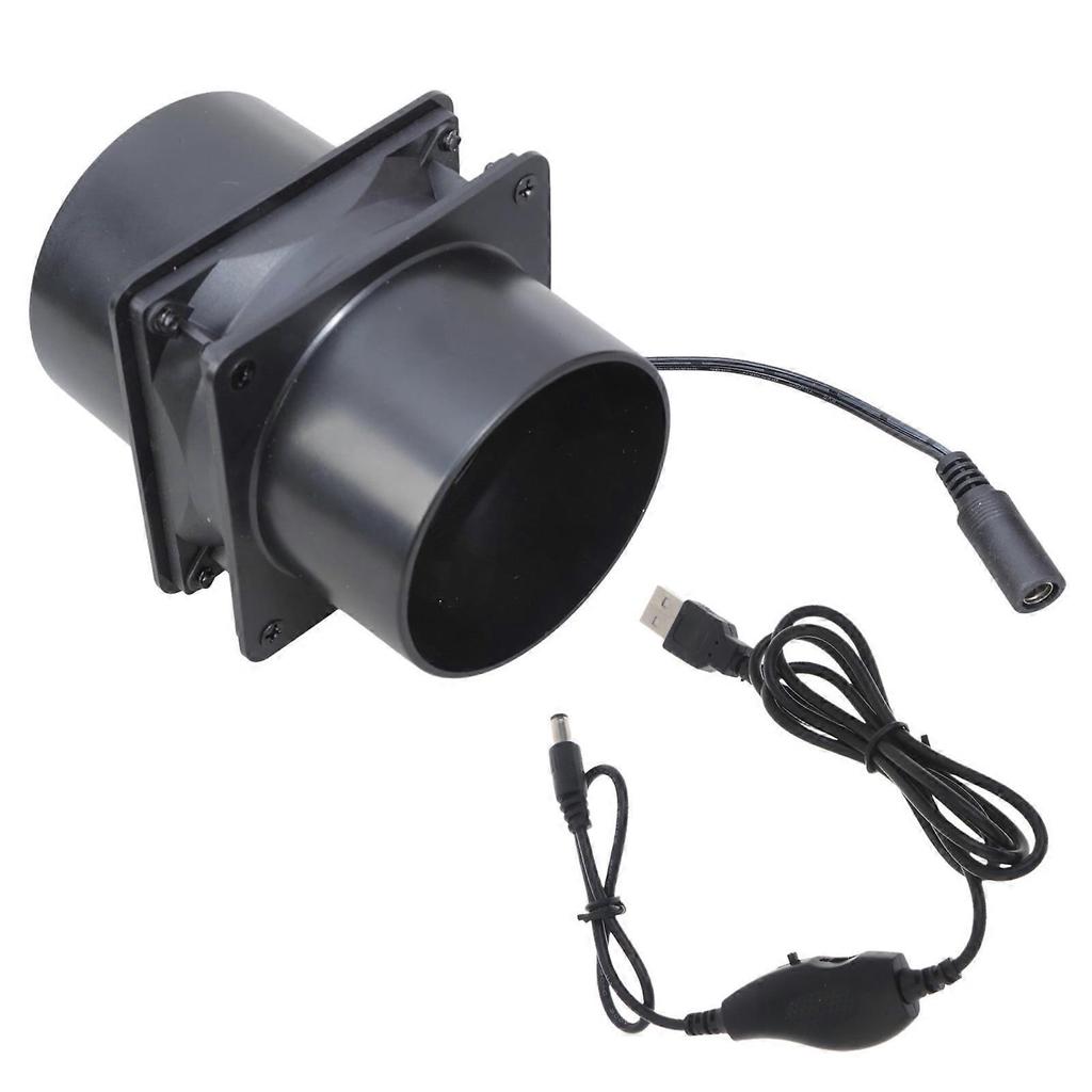 USB 5V Adjustable Speed Inline Duct Fan Exhaust Cooling Fan For Printer Kitchen Exhaust Ventilation ABS Construction