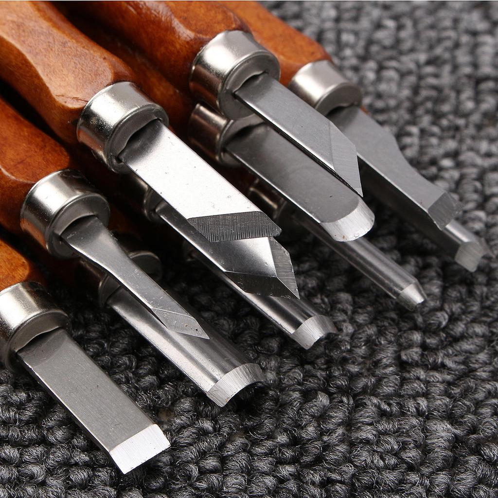 12Pcs Professional Wood Carving Hand Chisel Tool Kit Woodworking Gouges Knife Craft Set Carpenter