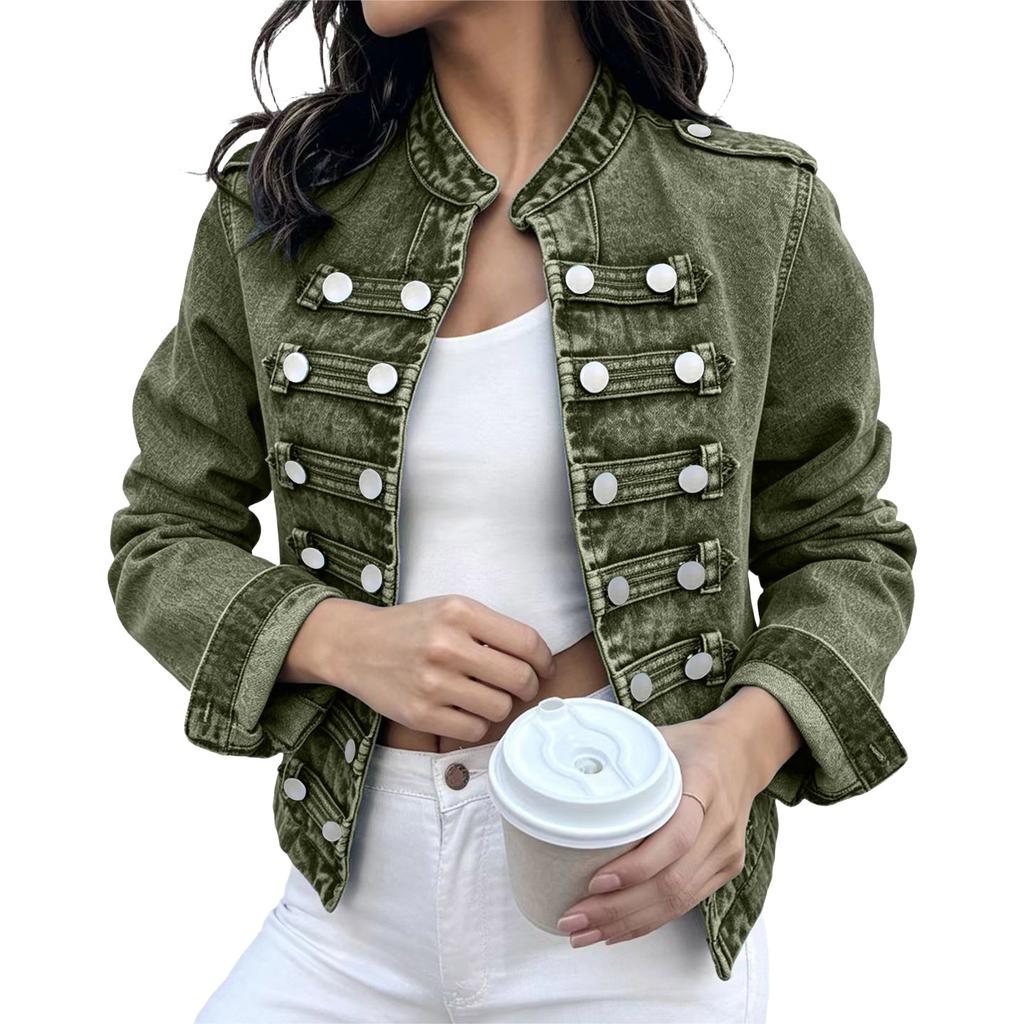 Women's Casual Long Sleeve Denim Jacket for Everyday Wear