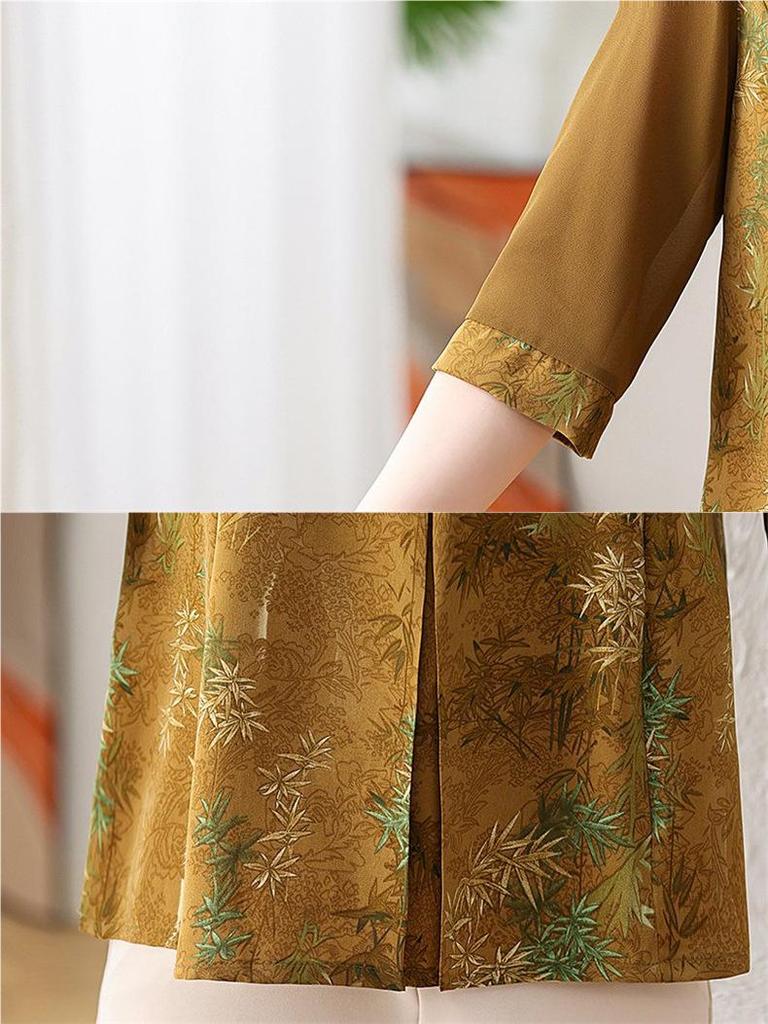 2026 Stylish Seven-Point Sleeve Summer Shirt for Middle-Aged Women