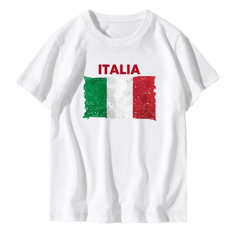 Different Countries cotton Short Sleeve American Canada Spain Flag Arts Classic Sleeve Men Women Loose Half Sleeve