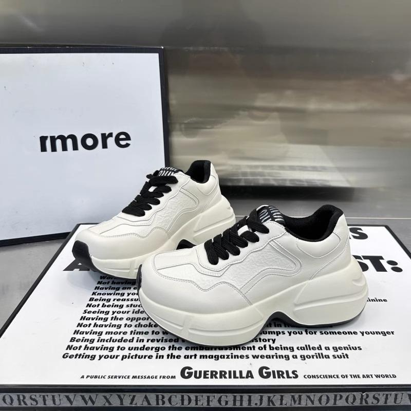 Leather platform dad shoes women's 2025 new spring and autumn autumn and winter women's shoes small white shoes women's casual sports shoes