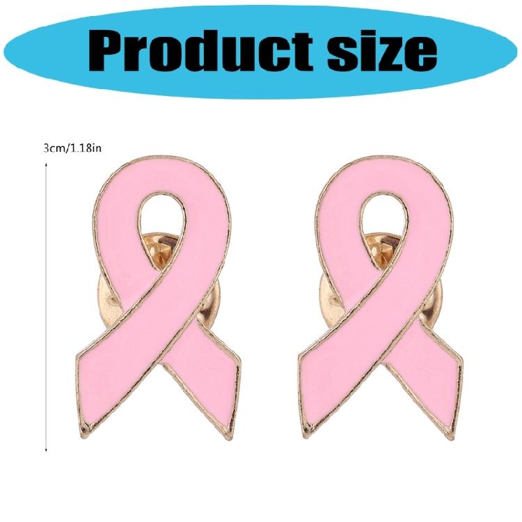 10Pcs Cancer Awareness Brooch Pink Ribbon Pin Awareness Lapel Pins with Metal Back Clasp For Healthcare Workers