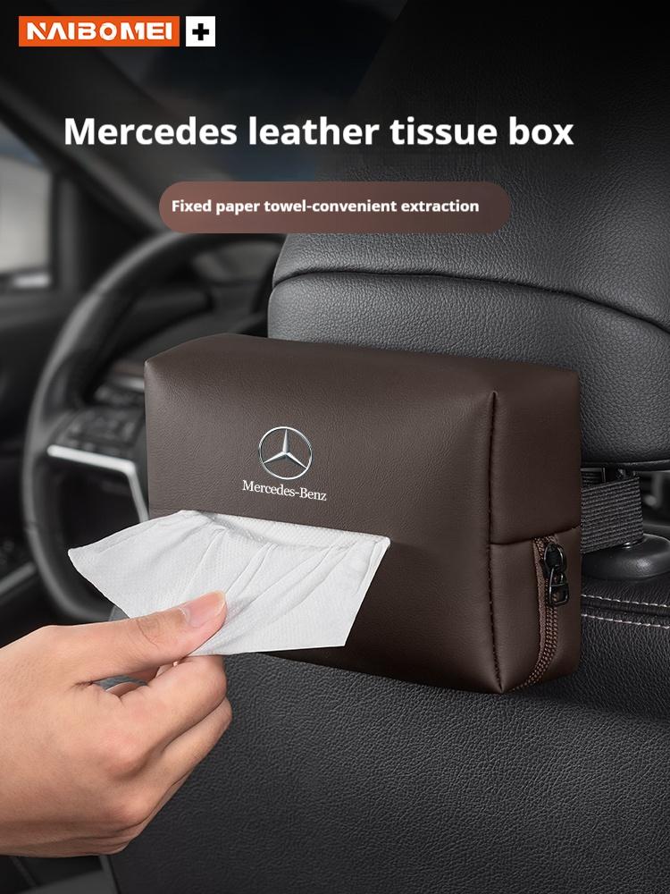UMDGR1 2026 Hot Car Tissue Box Seat Backrest Armrest Box Tissue Storage Box For Mercedes Benz AMG A B C E S Class SLK GLS GLK GLC SL GL