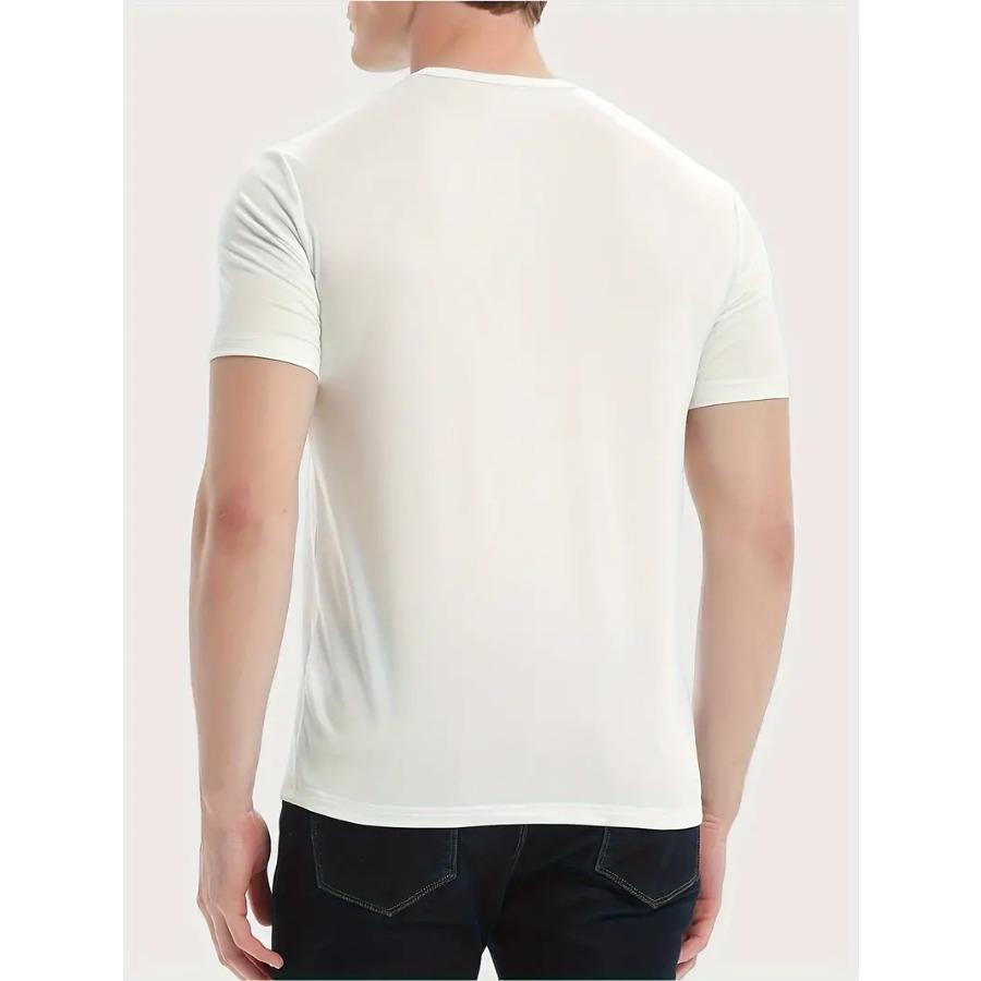 Удобная футболка с круглым вырезом и коротким рукавом с узором в виде сердца — фото 2