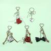Heart Shape Bow Tie Keychain Pendant Lightweight Bag Charm Suitcase Backpack Wallet Keyring Fashion Accessory