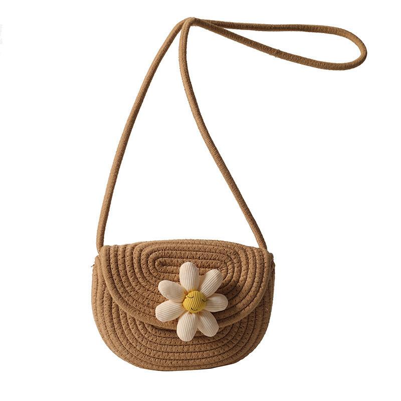 

Stylish Versatile Street Fashion Woven Saddle Bag For Women коричневий