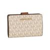 Michael Kors Metal Logo Double Fold PVC Leather Wallet Women wallet Beige D35F8GTVF2B-VANILL