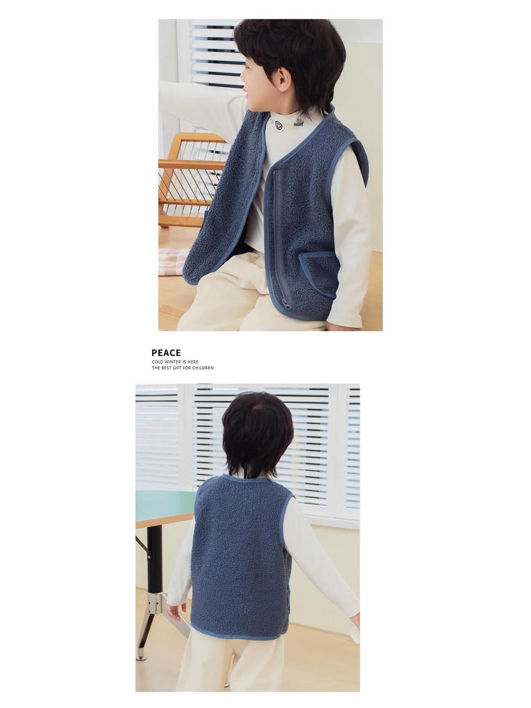 Kids' Lambswool Vest - Warm, Sleeveless Autumn/Winter Jacket for Boys & Girls