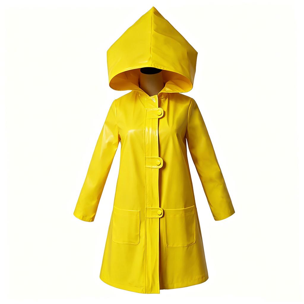 Little Nightmares 2 Six Cosplay Outfit | Yellow Hooded Raincoat Halloween Horror Costume for Carnival, Cosplay Party & Stage Per