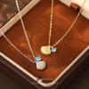 Cui Yan Light Luxury S925 Silver Shell Blue Zircon Necklace for Women - Summer Clavicle Chain Accessory