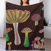 Mashrooms Throw Blanket Soft Bedroom Blanket for Night Sleeping