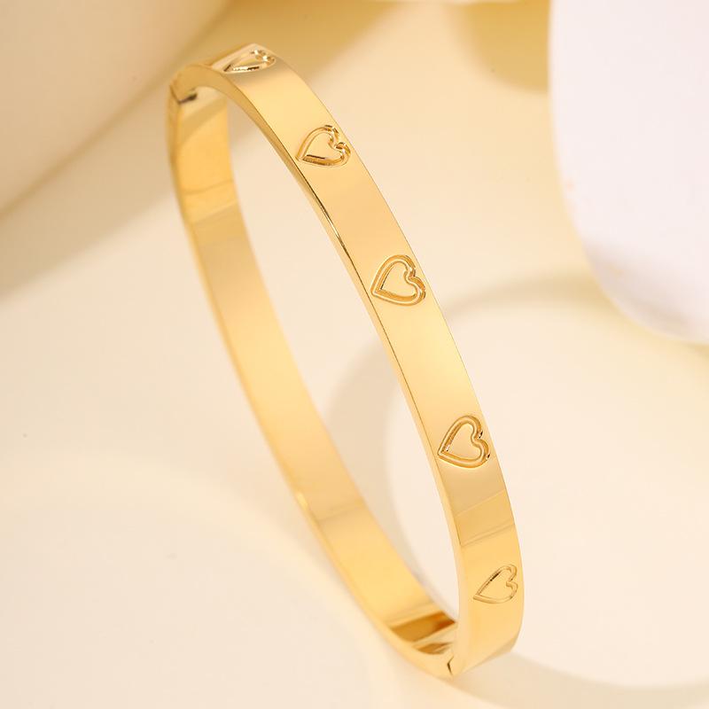 Fashionable Love Couple Opening Female Niche Light Luxurious High-end Love Heart Bracelet