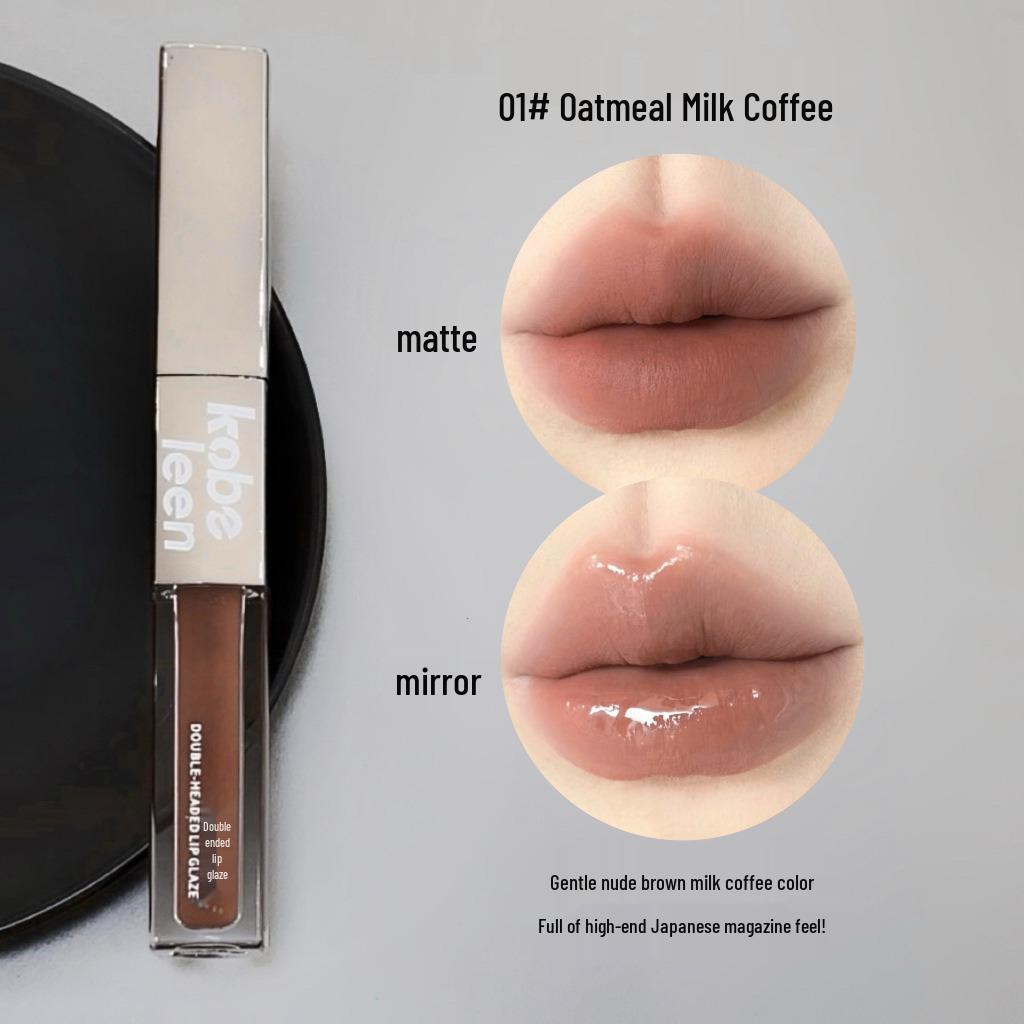 Kobeleen Dual-Head Lip Glaze: Velvet Matte Lipstick with Moisturizing Shine