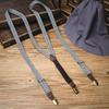 Antislip Suspenders for Men with Secure Strong 3 Clip Attachment Formal Pants Elastic Brace for Business Meeting