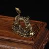 1 Pcs Gold Plating Tabletop Metal Dragon Statue with Oval Bottom Base Hand Embossed Zinc Alloy Dragon Figurines