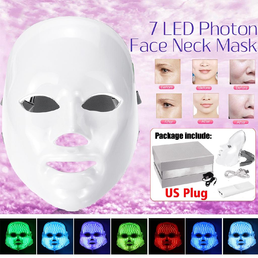 110V-220V Rejuvenation Whitening Facial Beauty Mask Skin 7 Color Light Treatment LED Light Photon Therapy Mask Skin Care Tools