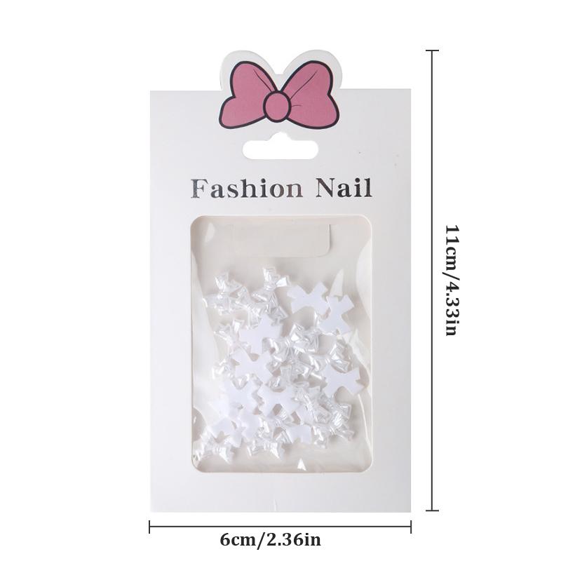 30 Pcs Nail Art Jewelry White Pearlescent Butterfly Jewelry 3D Nail Art Decoration Accessories Supplies For Diy Manicure Design