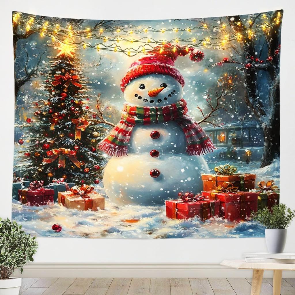Frohe Weihnachten Wandteppich Neujahr Hintergrund Wandbehang Dekoration Kamin Strümpfe Geschenke Hängestoff