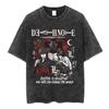 Death Note Ryuk Yagami Light Vintage Washed T Shirt Oversized Women Men Cotton Tshirt Fashion Short Sleeve Tshirts Streetwear