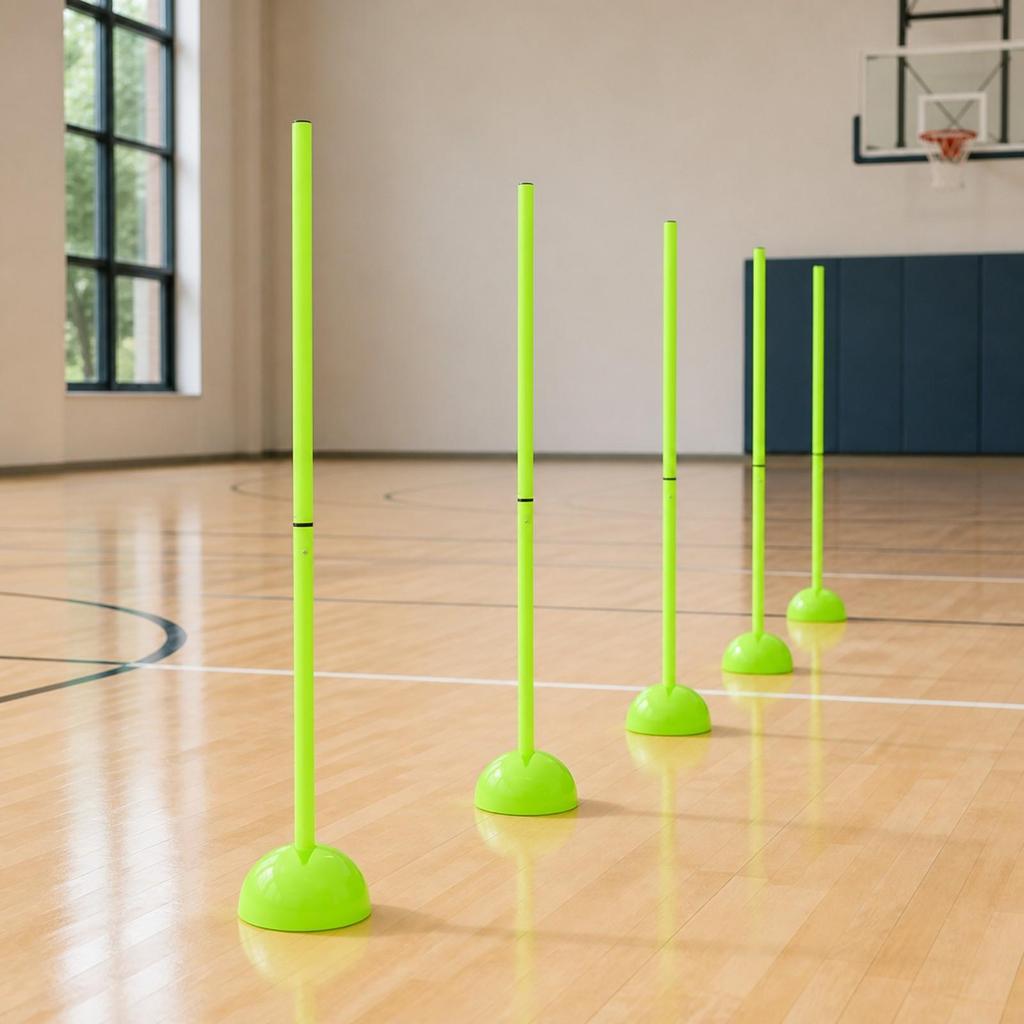 5 Pieces PVC Training Marker Pole Sturdy for Obstacle Courses, Sports Teams