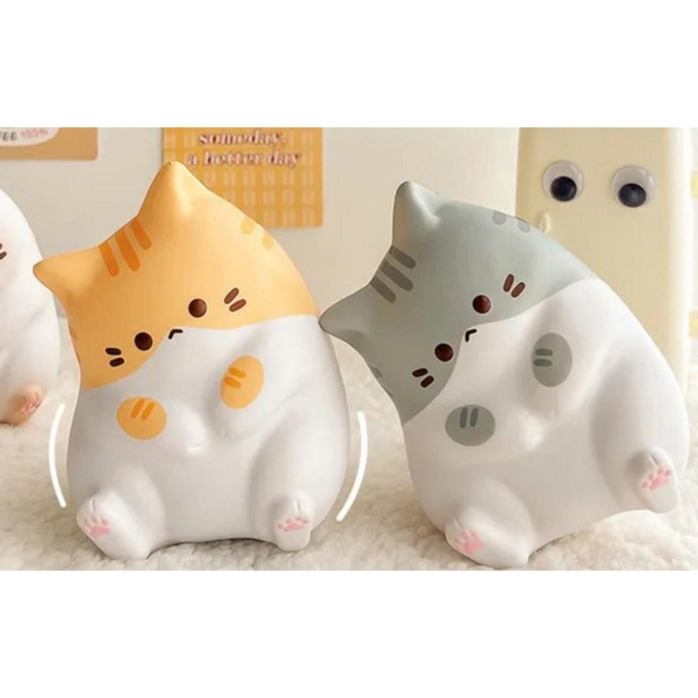 Agaplus Fluffy Marshmallow Cat Mackerel Squishy Toys, 2-Pack