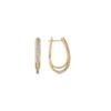 Earrings - LUXENTER - Boku - 18k Gold Plated - White Zircon - 27 X 4.2 Mm
