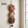 Halloween Party Front Door Sign Stacked Pumpkin Hanger, Vintage Jack?O?Lantern Wall Hanging Ornament, Rustic Decor Fall Harvest for Porch