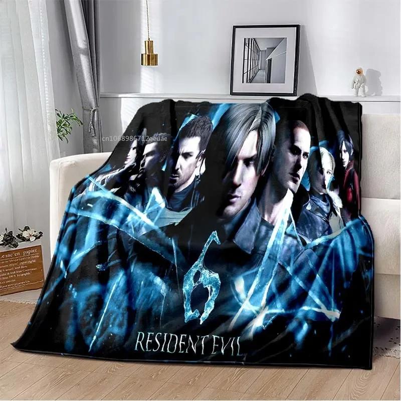 R-Resident Evil Game Gamer Soft Plush Blanket Leon Ada Red Umbrella Blanket for Living Room Bedroom Bed Sofa Picnic Office Cover