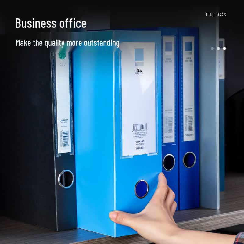 Deli A4 100mm Hook-and-Loop Plastic File Boxes