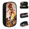 Starfire Superhero Pencil Case Princess Koriand'r Pencilcases Pen Holder for Student Bags Students School Zipper Stationery