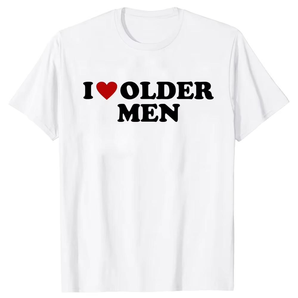 2026 Lustiges Ich Liebe Ältere Unisex T-Shirts Rotes Herz Sommer Grafik Baumwolle Streetwear Kurzarm Valentinstagsgeschenke T-Shirt