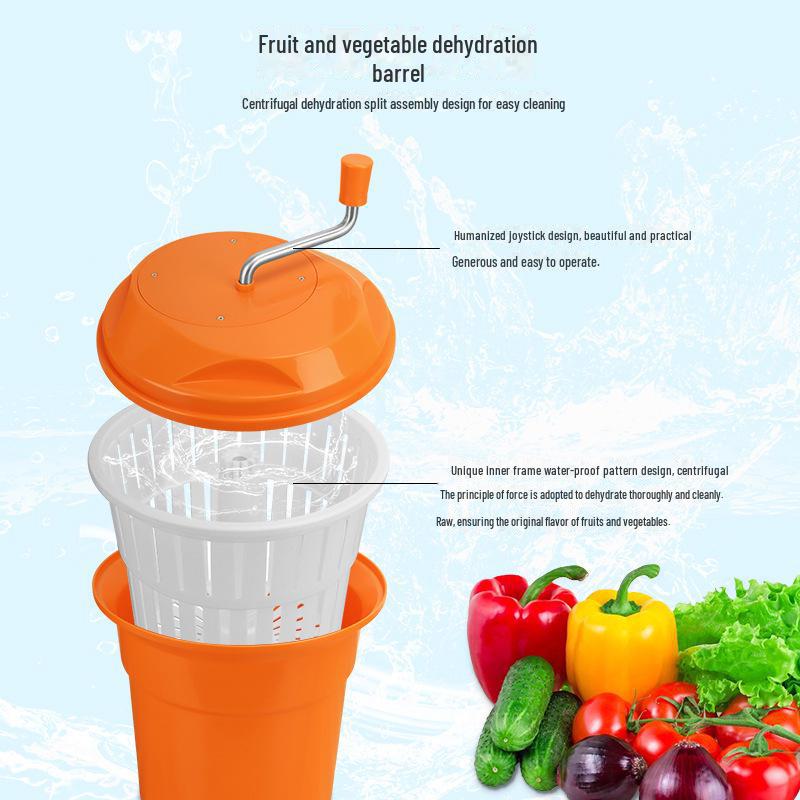 Manual Spin Dryer for Fruits & Vegetables: Multi-Purpose Salad Dehydrator & Drain Basket