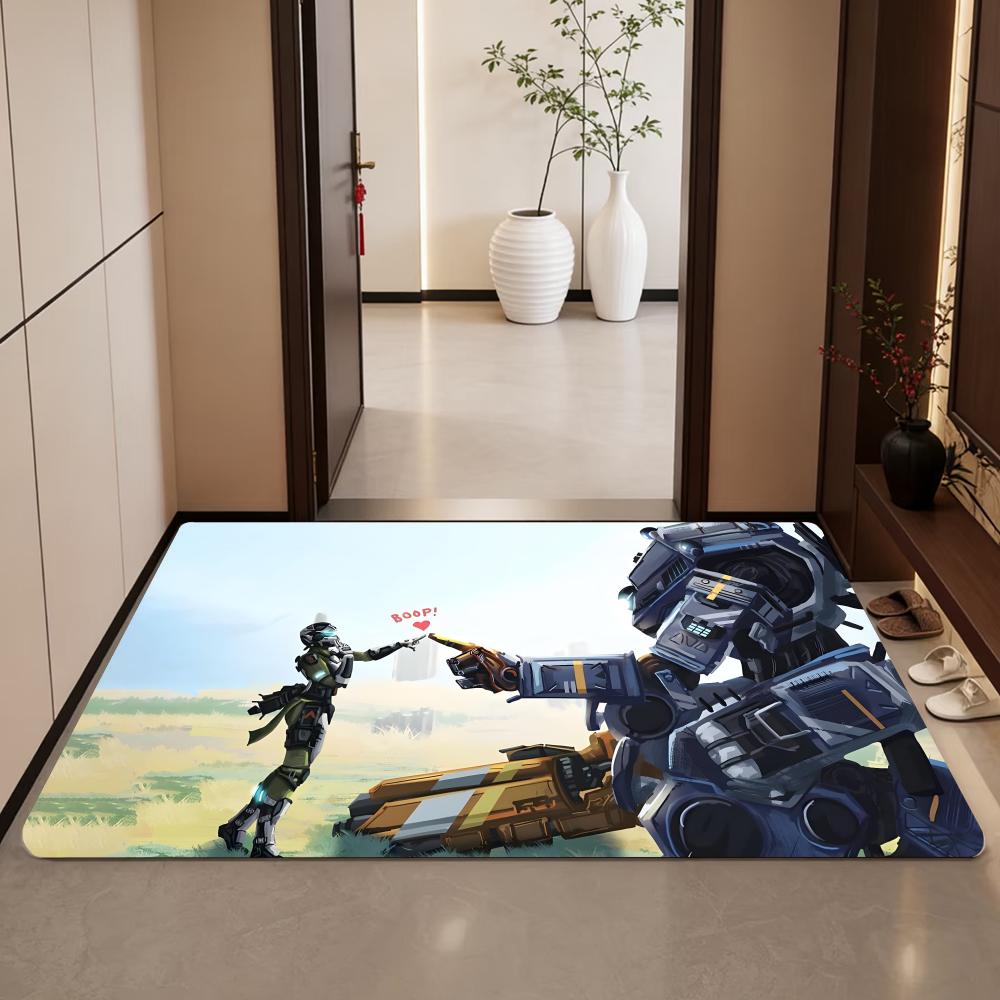 Anime T-Titanfall II Floor Mat Diatomite Bath Mat, Quick Dry Absorbent Non-Slip Door Mat