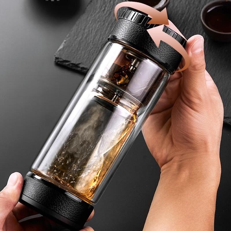 Chazhilian 6th Gen Titanium Crystal Tea Separation Glass Mug