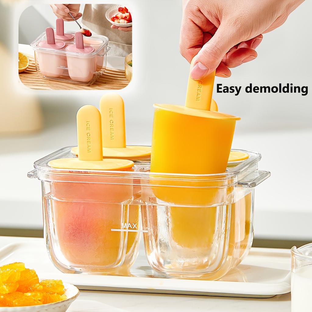 Popsicle Molds Set Ice Lolly Mold Frozen Lolly Popsicle Maker Homemade Ice Cream Mold with Popsicle Holder Easy To Use And Remov