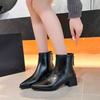 Vintage Pointed Toe Thick Heel Women Ankle Boots Female Concise Slim Short Booties Spring Autumn Concise Zapatos De Mujer