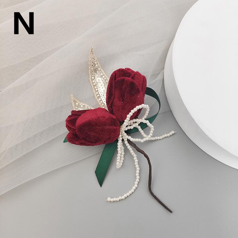 1PC Wedding Supplies Velvet Corsage Flower Wrist Flower Hand Wrist Flower Hand Flower Bracelet