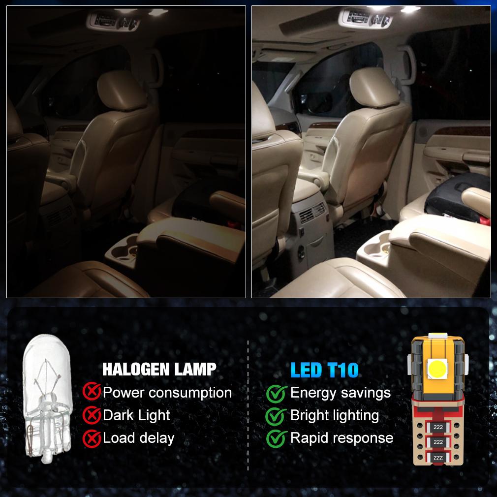 2 Τεμάχια Λάμπες LED T10 Φώτα Αυτοκινήτου Λευκό 168 501 W5W Canbus LED Σφήνα 3030 5SMD Εσωτερικός Θόλος Φωτισμός Ανάγνωσης Φως Πινακίδας Κυκλοφορίας Λυχνία Σήματος 12V 6000K