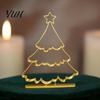 Christmas Party Supplies 3D Printed Hollow Tree Ornament, Modern Minimalist Festive Decorations Sculpture, Decorative Tabletop Centerpiece for Holiday