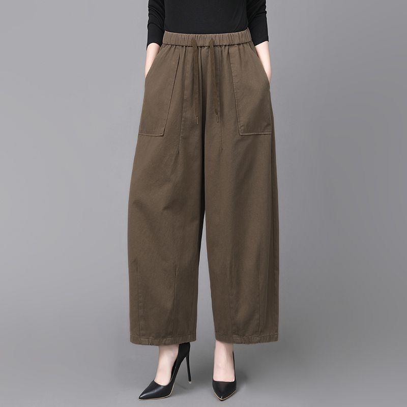 

Women s High-Waist Wide-Leg Pants - Straight-Leg, Loose Fit, Cropped Length M for 80-90 jin