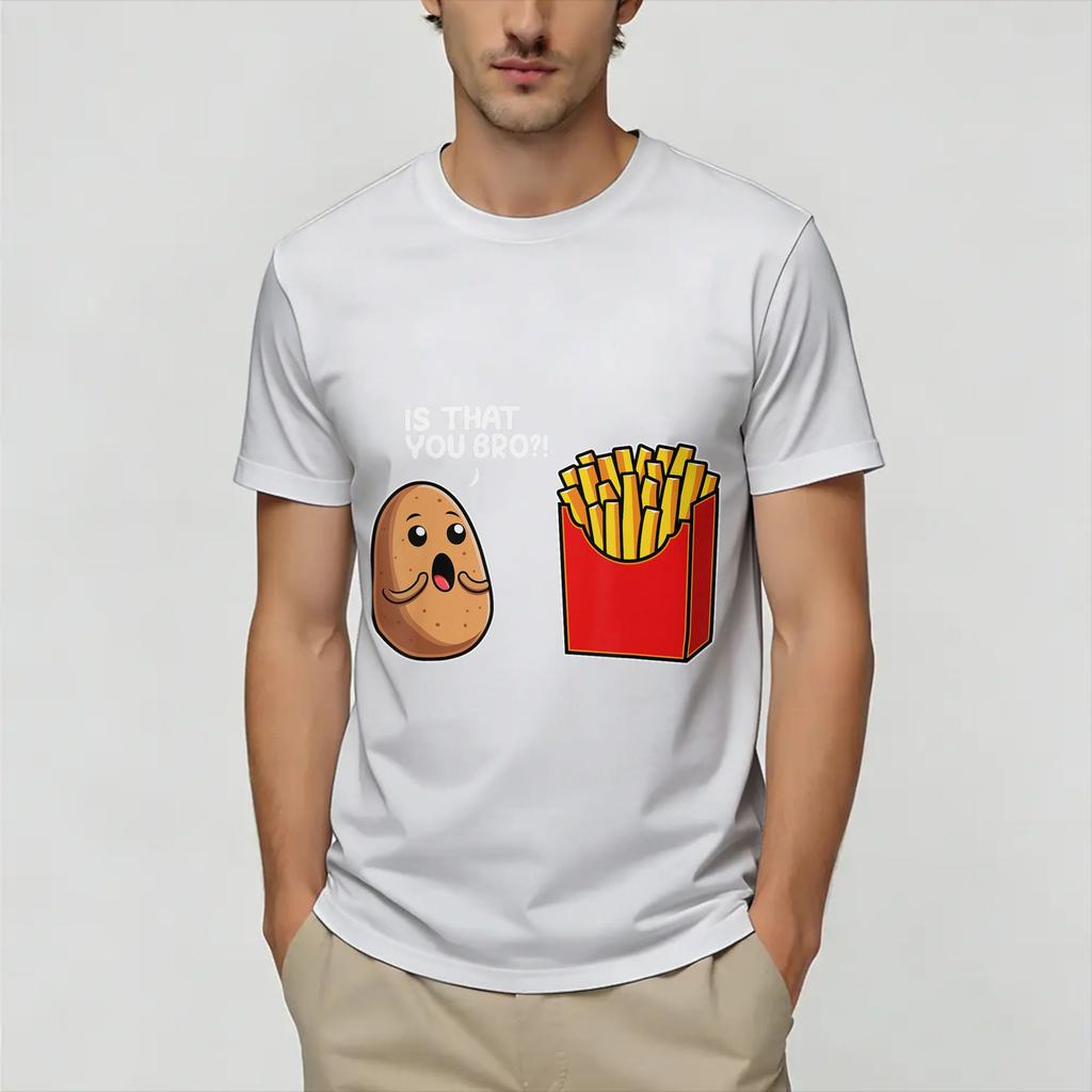 Funny Potato Farting Frenc T Shirts Unisex Cotton Funny TShirt Crewneck Tees Short Sleeve Clothing 4XL 5XL 6XL