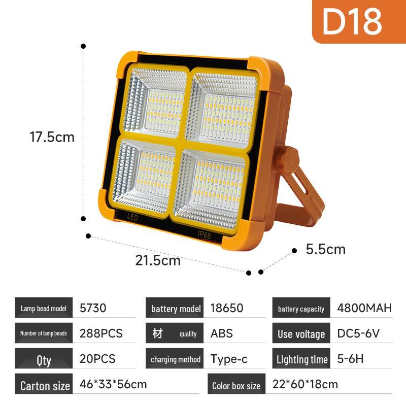 Rechargeable LED Solar Street & Camping Lights for Outdoor and Emergency Use