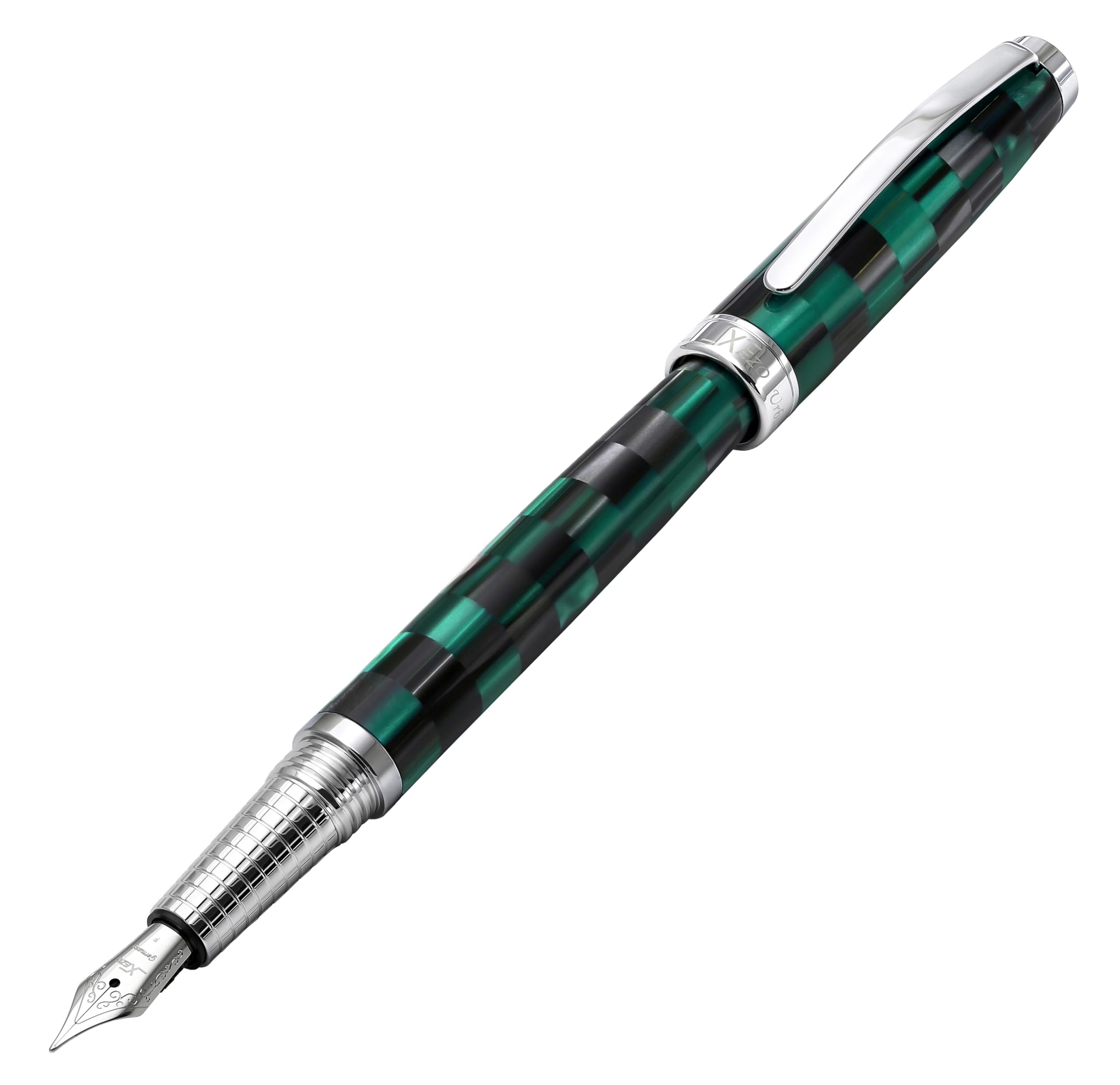 

Xezo Urbanite II Retro Style Serial Fine Point Fountain Pen in Ocean No two are Teal. alike.