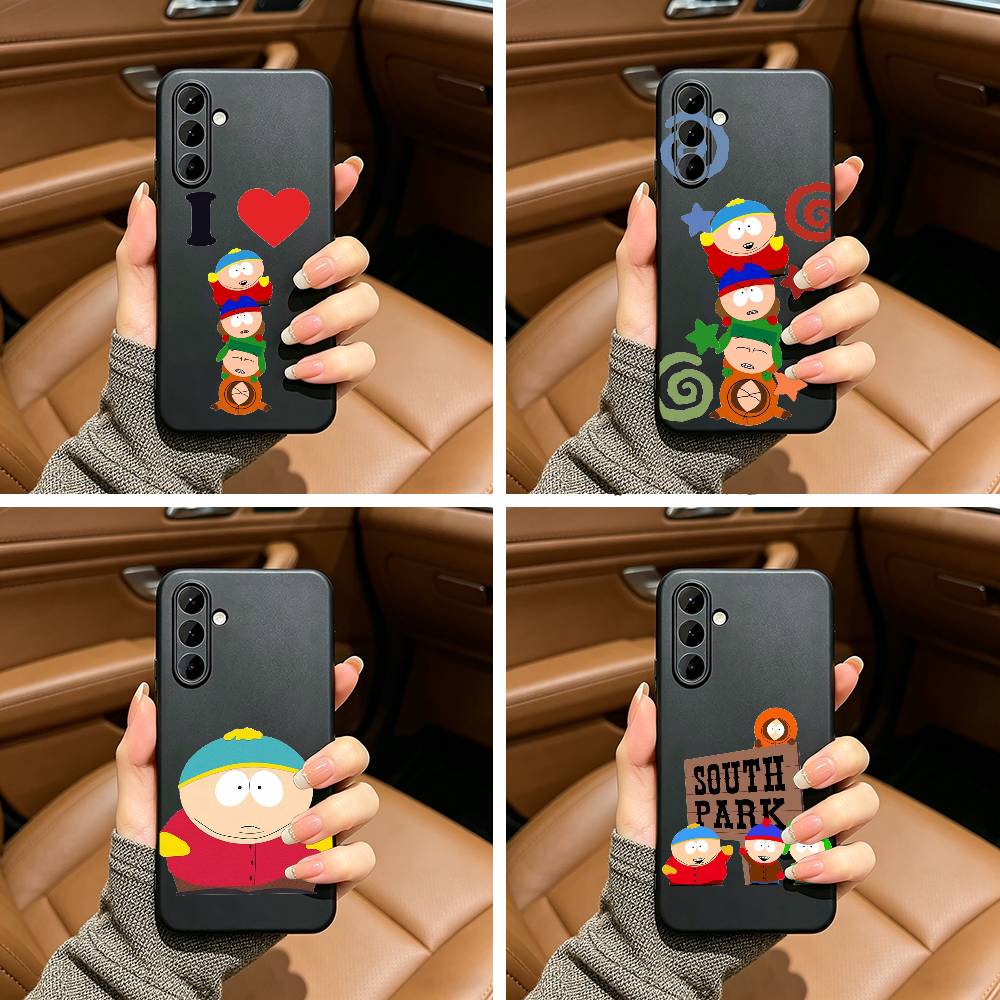 Classic S-South P-Park-SP Black Soft Silicone Phone Case for Samsung Galaxy A73, A71, A72, A70, A53, A52, A51