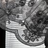 Hot Selling Ruffled Bow Tie Lace Collar with Beaded Detail for Women