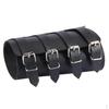 Wide Leather Wristband with Buckle Design