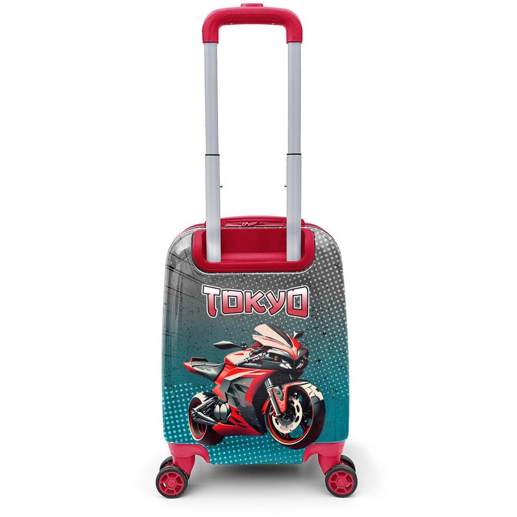 coral high Kids Anime Motorcycle Patterned Children's Suitcase 16782